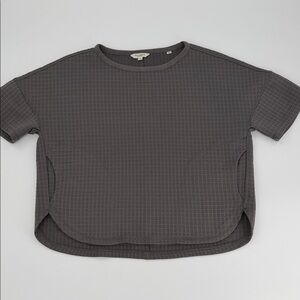 Women's Boxy Gray Textured Top